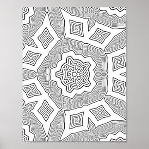 Affiche Page de coloriage en étoile en couches motif ondul
