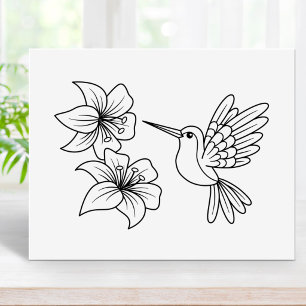 Affiche Page de coloriage Fleurs de Lys Colibri