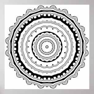 Affiche Page de coloriage Mandala en escalier avec des ann