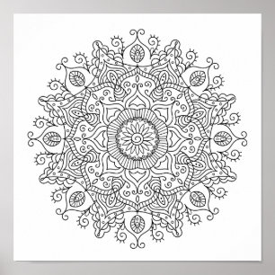 Affiche Page de coloriage Mandala marocain