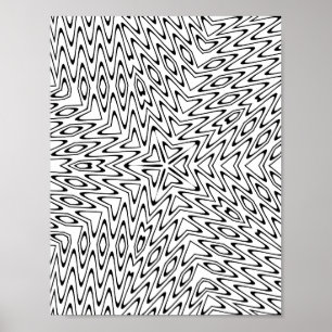 Affiche Page de coloriage motif vague étoile illusion opti