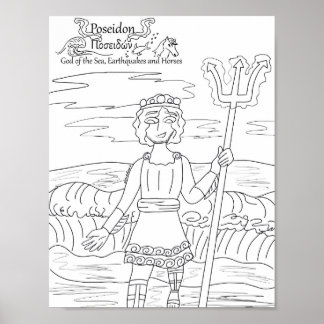 Affiche Page de coloriage Poseidon Imprimer