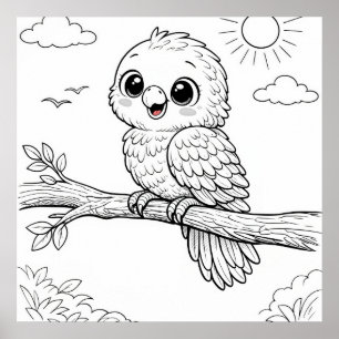 Affiche Page de coloriage pour enfants de la nurserie de p