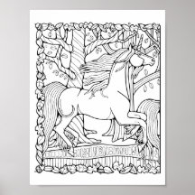 Page de coloriage Unicorne de la forêt d'Imaginair