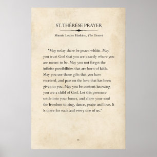Affiche Page de livre de prières St. Therese Art