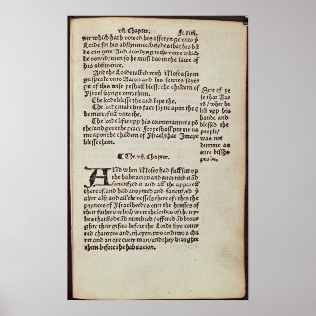 Affiche Page de texte Ancien Testament (Devant)