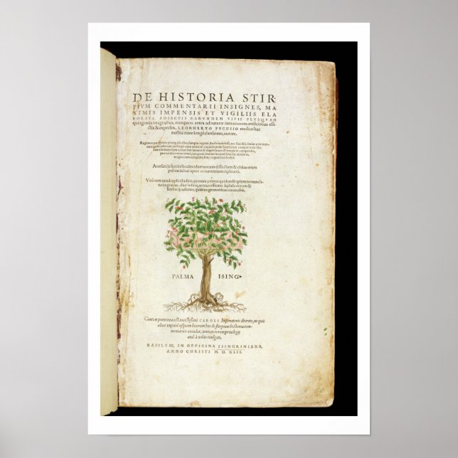 Affiche Page de titre de 'De Historia Stirpium Commentarii (Devant)