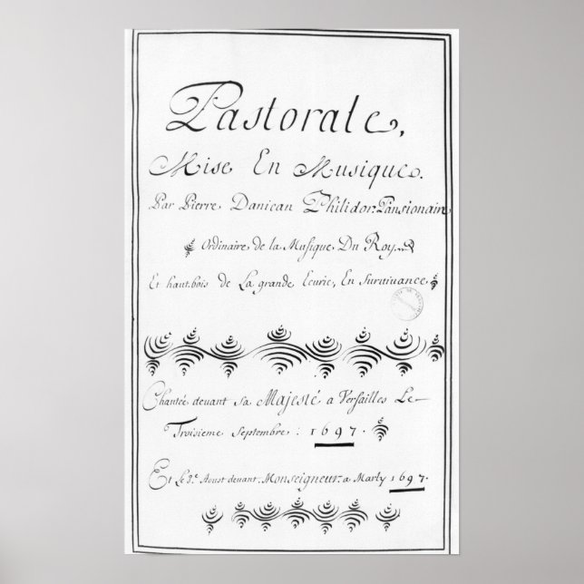 Affiche Page de titre du 'Pastorale' (Devant)
