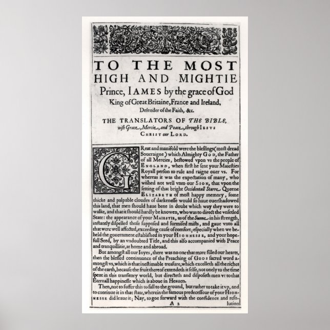 Affiche Page dédiée dans 'La Sainte Bible' (Devant)