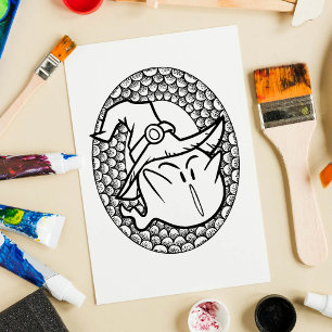 Affiche Page Drôle Halloween Bubble Ghost Coloration