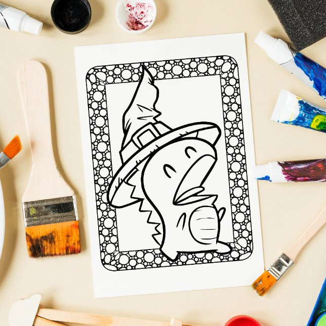 Affiche Page Drôle Halloween Dragon Coloration (Créateur téléchargé)