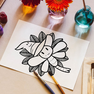 Affiche Page Drôle Halloween Dragonfly Coloration