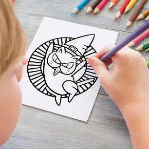 Affiche Page Drôle Halloween Rude Chat Coloriage