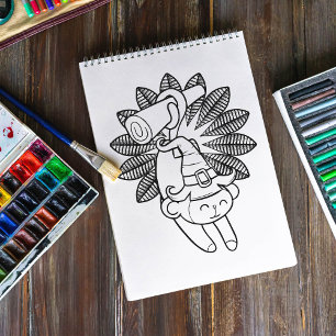 Affiche Page Drôle Halloween Singe coloriage