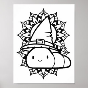 Affiche Page Funny Halloween Caterpillar Coloration
