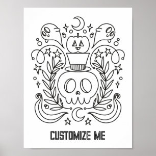 Affiche Page Halloween personnalisé - Hull et couleur Citr