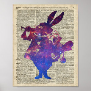 Affiche Page Herald Purple Rabple Stencil Sur L'Ancien Liv