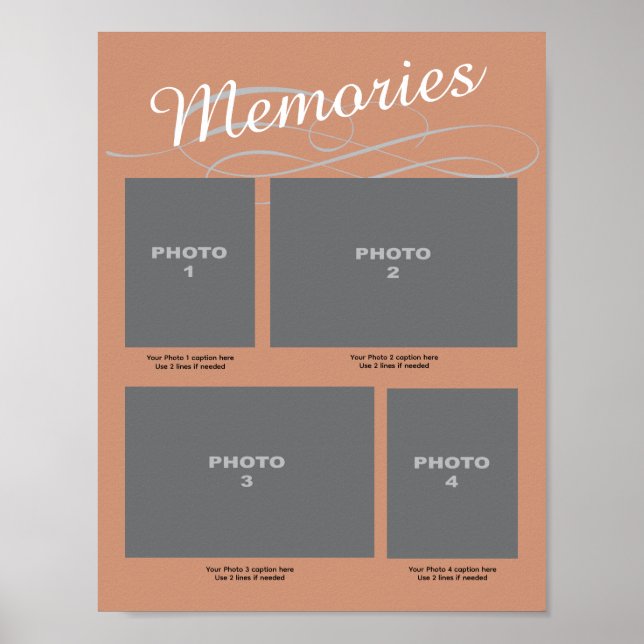 Affiche Page photo Memorial 4 avec légendes souvenirs (Devant)