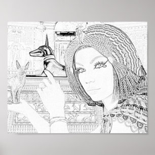 Affiche Page Reine avec coloriage pour animaux