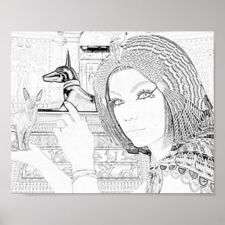 Affiche Page Reine avec coloriage pour animaux