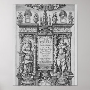 Affiche Page titre "des travaux de James I", gravés par