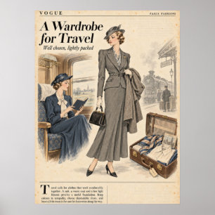 Affiche Pages de magazines de mode vintage, mode rétro