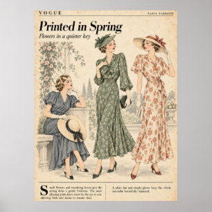 Affiche Pages de magazines de mode vintage, mode rétro