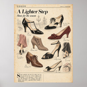 Affiche Pages de magazines de mode vintage, mode rétro