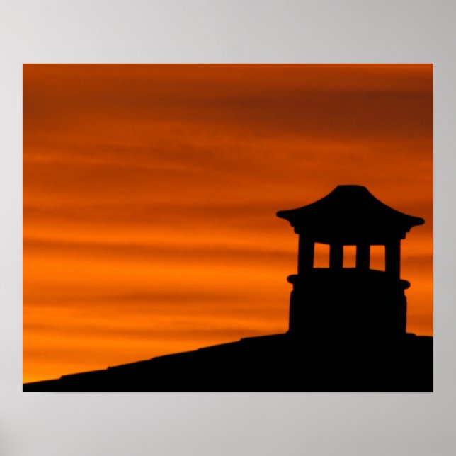 Affiche Pagode en silhouette (Devant)
