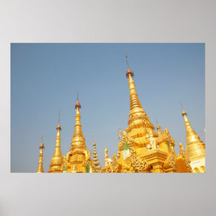 Affiche Pagode Shwedagon, Yangon, Myanmar
