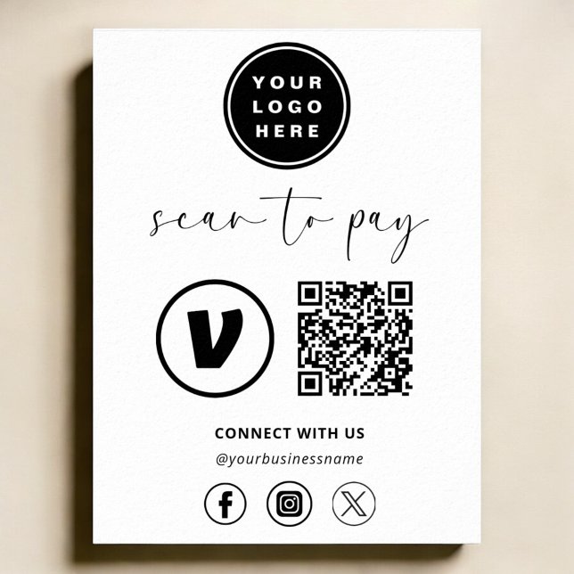 Affiche Paiement de code QR - Logo d'entreprise de numéris (Créateur téléchargé)