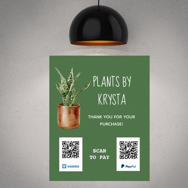 Affiche Paiement de code QR personnalisable du Plante de c (Créateur téléchargé)
