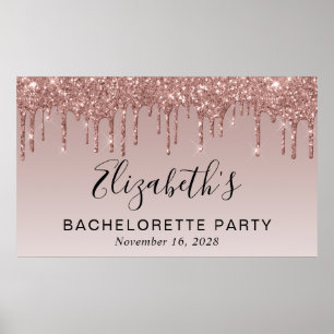 Affiche Pailleté Rose Gold pour Enterrement de Vie de Jeun