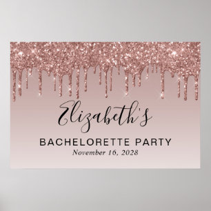 Affiche Pailleté Rose Gold pour Enterrement de Vie de Jeun