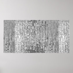 Affiche Paillettes en argent motif transparent