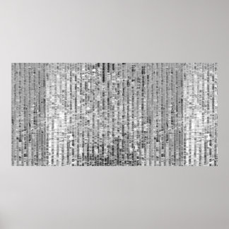 Affiche Paillettes en argent motif transparent