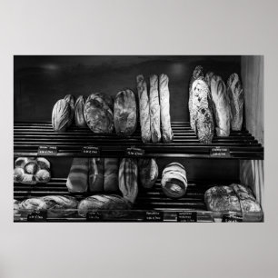 Affiche Pain artisanal noir et blanc Présentation Boulange
