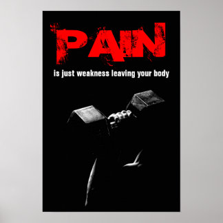 Affiche Pain Bodybuilding Fitness Inspirational Dumbell