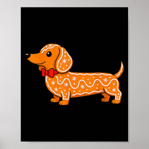 Affiche Pain d'épice Dachshund Noël Chien mignon Weiner 