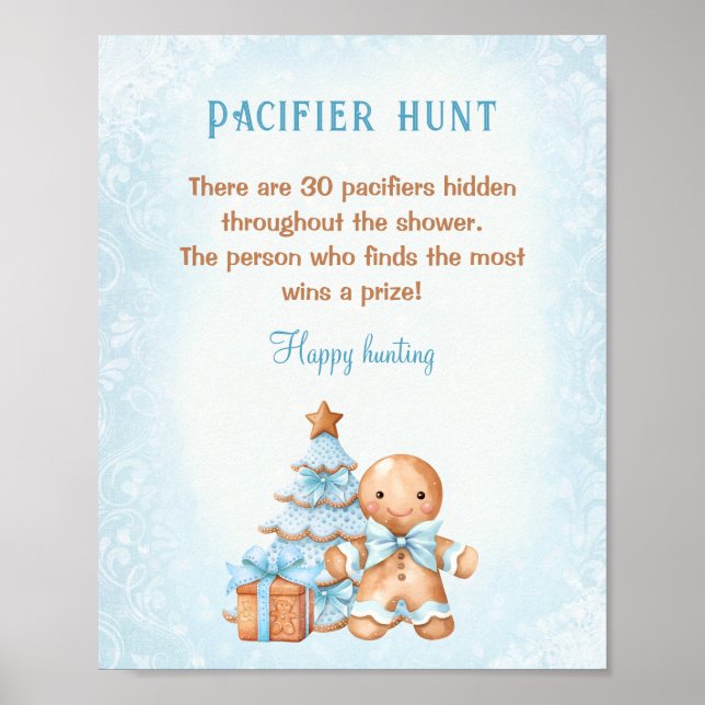 Affiche Pain d'épice Homme Baby shower Pacifique chasse je (Devant)