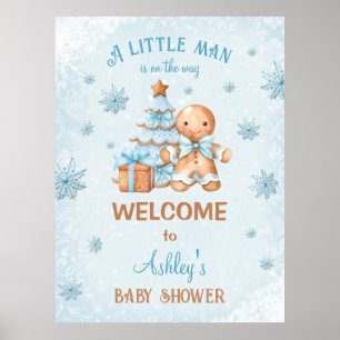 Affiche Pain d'épices Boy Blue Baby shower de Noël numériq