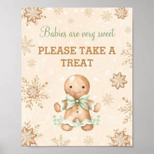 Affiche Pain d'épices Homme Baby shower de Noël Favoriser 