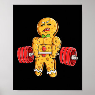 Affiche Pain d'épices Homme Gym Bodybuilding Poids Chr