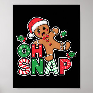 Affiche Pain d'épices Homme Oh Snap Noël Funny Cookie Bak