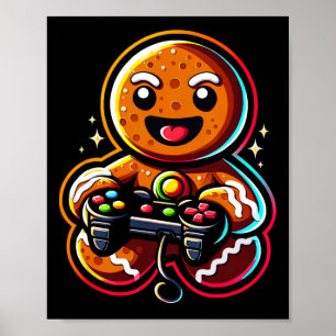 Affiche Pain d'épices Jouant Manette de jeu vidéo Joueur C