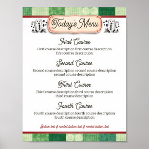 Affiche Pain d'épices Menu du dîner de Noël