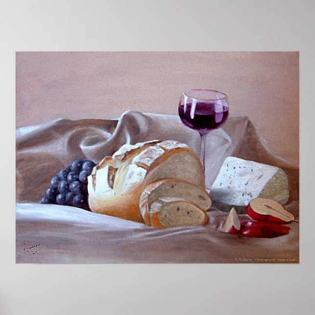 Affiche Pain et fromage au merlot (Devant)