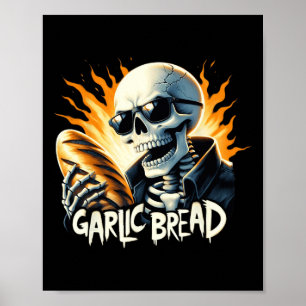 Affiche Pain Halloween Squelette Boulangerie Baker Pain Lo