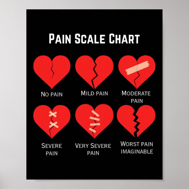 Affiche Pain Scale Chart Design For Funny Valentine's Day  (Devant)