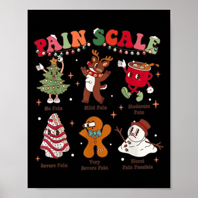 Affiche Pain Scale Retro Christmas Nurse Triage And Pain E (Devant)